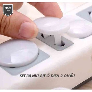 Bộ 30 Nút Bịt Ổ Điện Loại 2 Chấu - Nhựa cứng bảo vệ bé an toàn