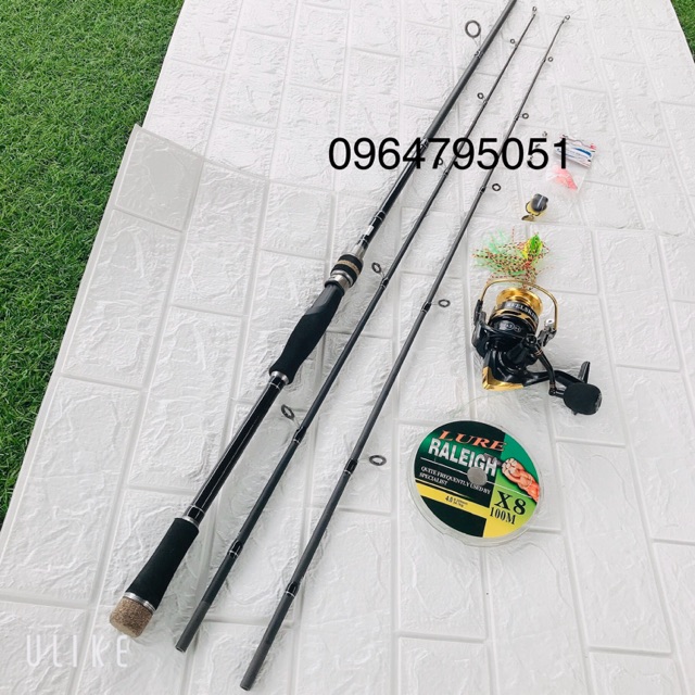 Combo cần câu lure shimano huntink black máy đứng