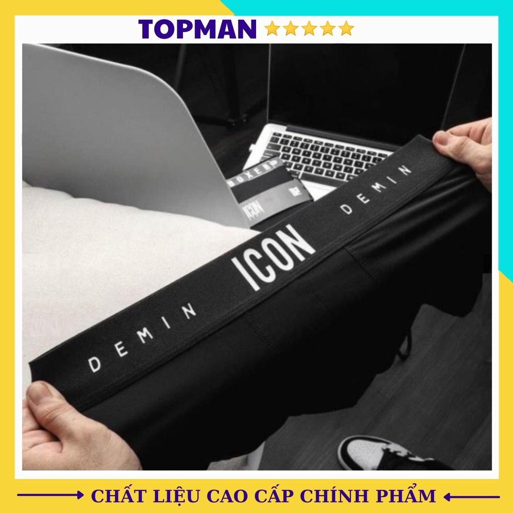 Quần Sịp Nam Thun Lạnh Boxer ICON co dãn 4 chiều, Quần Lót Nam Boxer thun lạnh ICON Demin sexy cao cấp | Topman