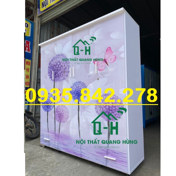 TỦ  NHỰA ĐÀI LOAN IN 3D 4 CÁNH