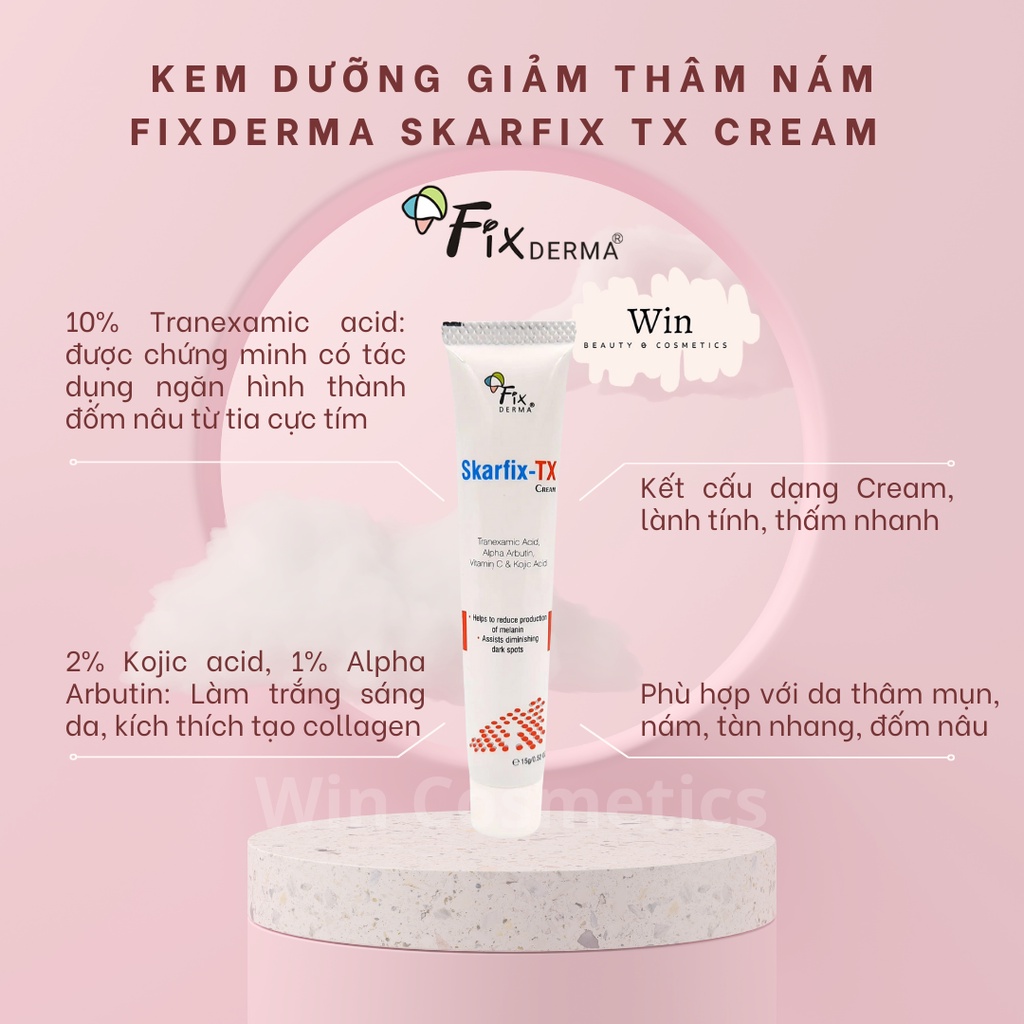 [Lưu mã 50k trên SP] Kem Fixderma Skarfix TX dưỡng da mờ thâm, tàn nhang, Kem Skafix trắng sáng da [Hàng chính hãng]