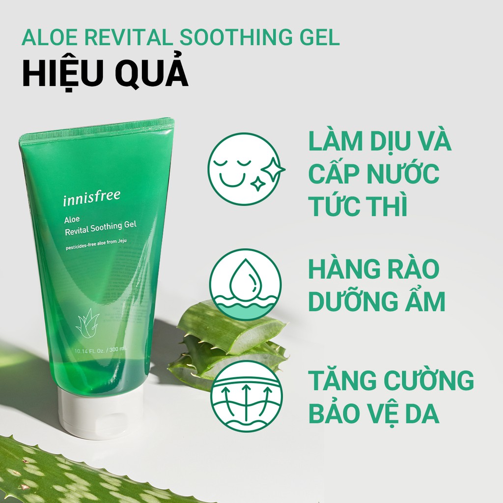 [Mã COSIF05 giảm 10% đơn 400K] Gel làm dịu đa năng nha đam innisfree Aloe Revital Soothing Gel 300ml