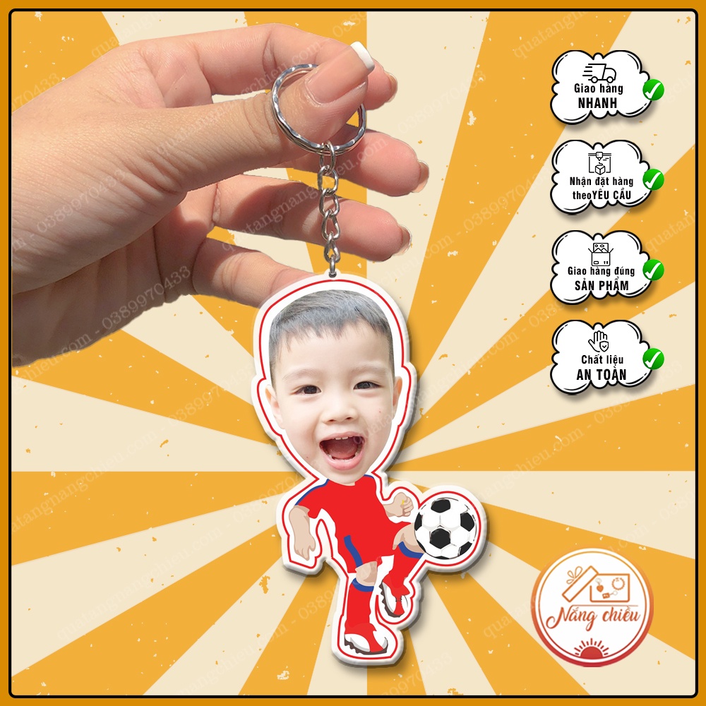 Phụ kiện treo balo,chìa khóa xe, Móc khóa in ảnh con yêu, cắt ghép chibi bé nam dễ thương, siêu rẻ, quà tặng ý nghĩa