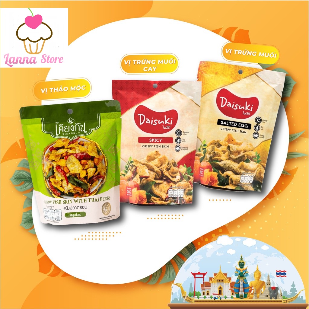 [SIÊU NGON] Snack da cá lắc trứng muối Daisuki gói 30gram - Thái Lan