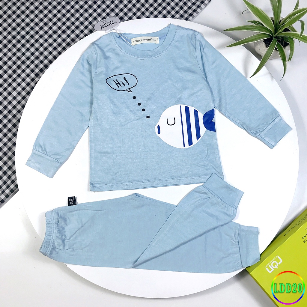 Bộ Dài Tay Cho Bé LDD20 Đồ Bộ Thun Lạnh Cao Cấp Mềm Mịn Thoáng Mát Hàng Chuẩn Loại 1 MINKY MOM Dễ Chịu, Thoải Mái Cho Bé