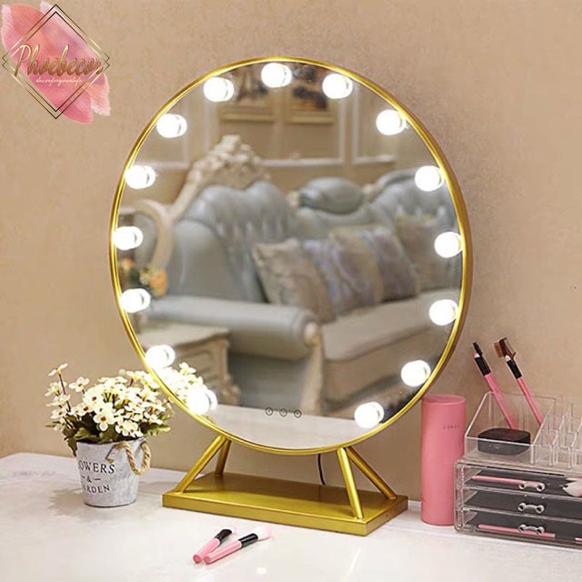 Gương trang điểm để bàn có cảm ứng đèn led - PB28