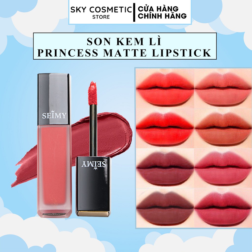 Son kem lì Seimy - Princess Lipstick Matte - Son thiên nhiên an toàn cho bà bầu, kháng nước, nhiều dưỡng,lì môi, bám màu