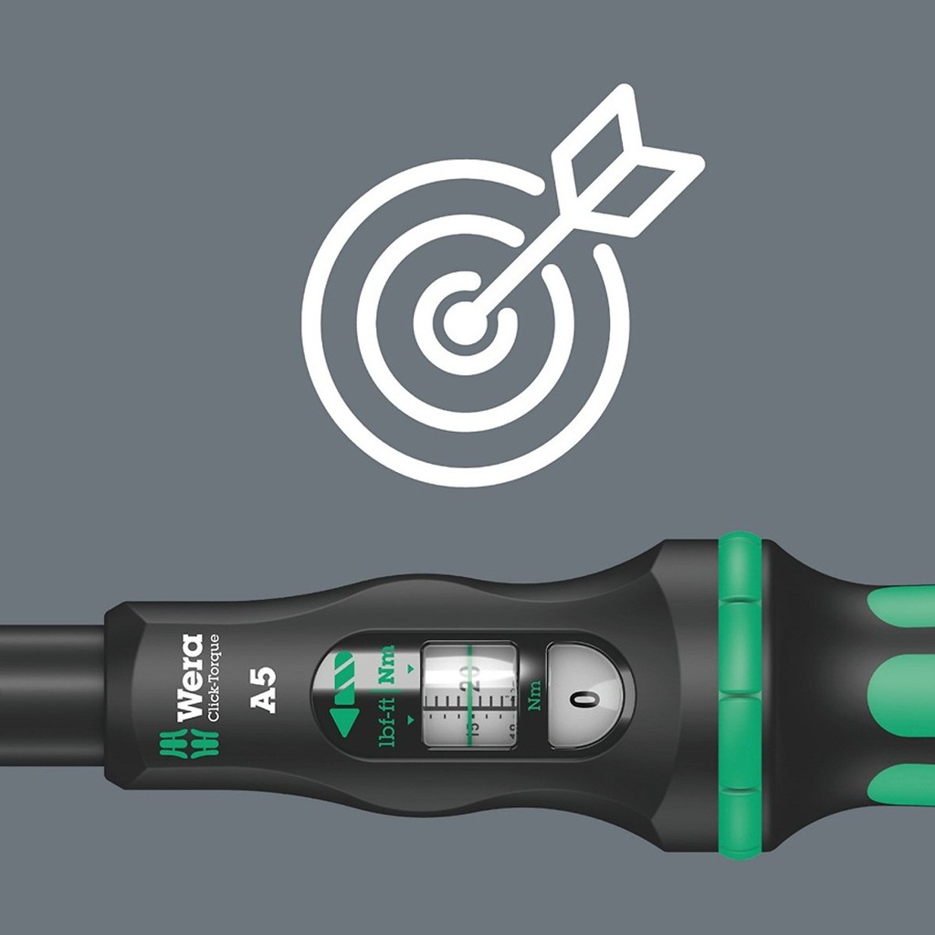 Cần xiết lực tròng cóc 2.5 - 25Nm 1/4" Wera 05075604001 Click-Torque A 5 torque wrench with reversible ratchet