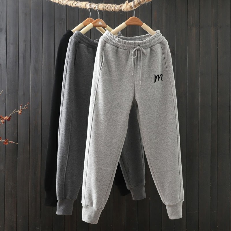 Quần Jogger Thể Thao Nữ in Chữ Bo Gấu vải Da Cá 65