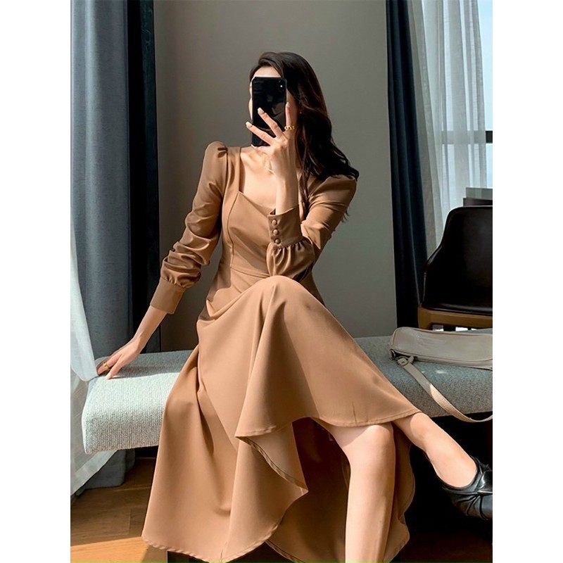 Đầm nữ dự tiệc với thiết kế cổ vuông tôn dáng Đầm Nữ Hoài Thương | BigBuy360 - bigbuy360.vn