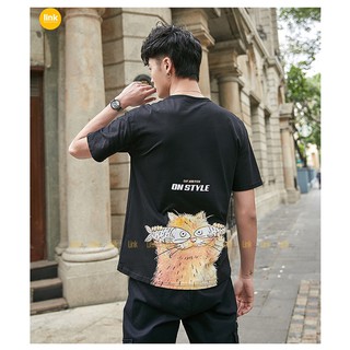 Áo nam mèo siêu chất CAT AND FISH ngắn tay