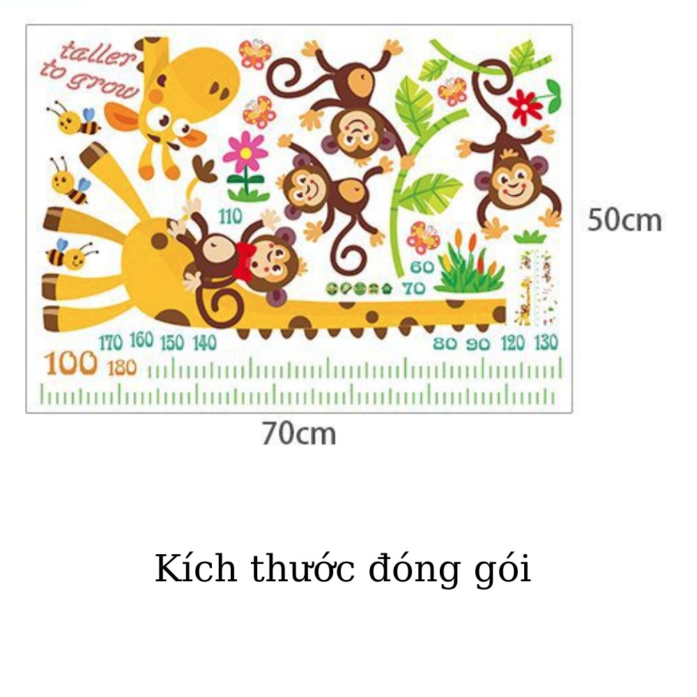 Decal Dán Tường Hình Hưu Cao Cổ - Trang Trí Decor Phòng Ngủ - Trang Trí Dán Tường Phòng Khách- Min STORE