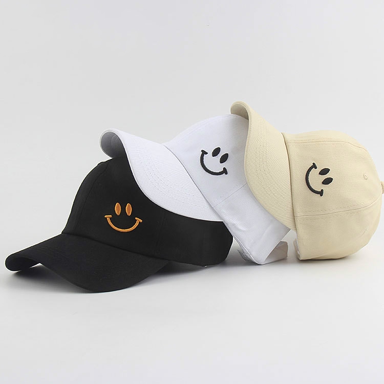 Mũ Lưỡi Trai LINJW Thêu Hình Mặt Cười Thời Trang 2020 Cho Nam Và Nữ