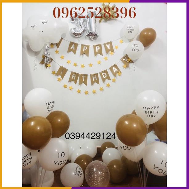 SET Bóng Trang Trí Sinh Nhật Phong Cách Hàn Quốc Cực Chất [ Tặng Quà]