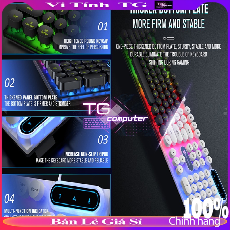 Bàn phím nút tròn giả cơ Led nhiều màu giá rẻ có dây nhiều hiệu Panstan,shipadoo,divipard.... VTTG100