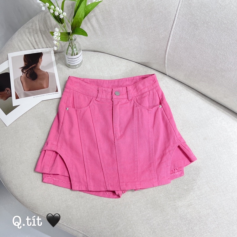 Chân váy xẻ gân tôn dáng hàng QC loại 1 - hàng có sẵn