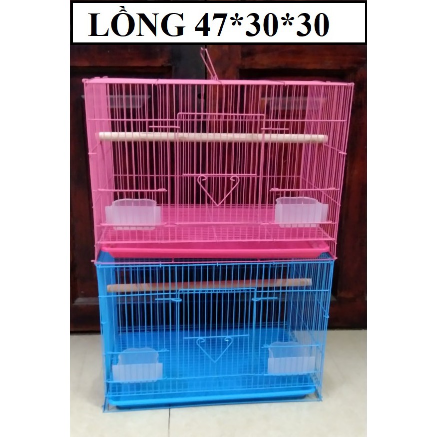 LỒNG CHIM SIZE 47*30*30 CHO CHIM,YẾN PHỤNG, VẸT (có 3 màu xanh,hồng có thể thay đổi theo kho của shop)