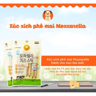 Xúc xích phô mai Mozzarella cho chó mèo Bowwow Mozzarella Cheese Stick 70g