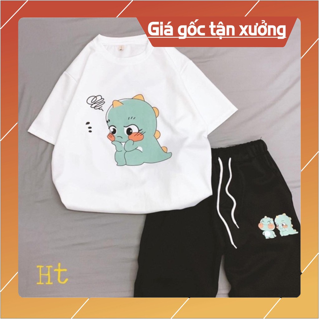 Sét áo khủng Long chống cằm + quần đùi đen HT12