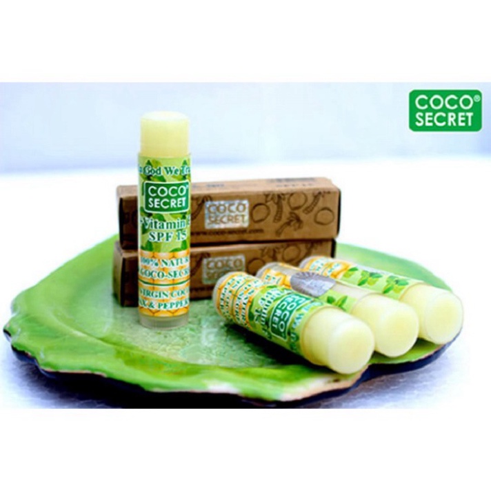 Son dưỡng môi Dầu dừa Sáp ong Tinh dầu Bạc hà Coco Secret