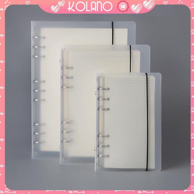 Sổ còng binder KOLANO bìa sổ còng size A5 A6 trắng đục 6 lỗ phụ kiện chia giấy, túi đựng tiện dụng SN-001340