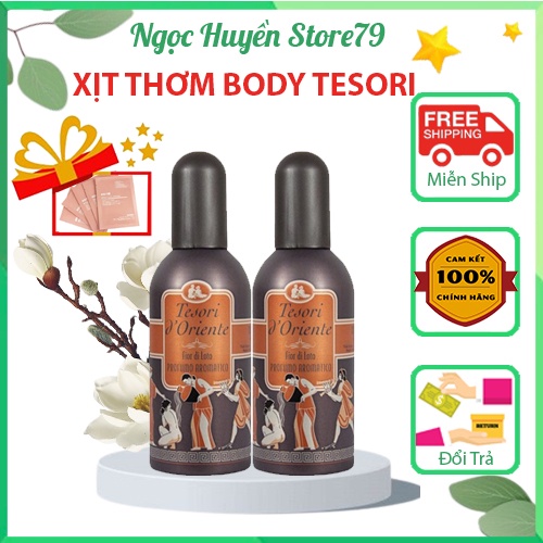 Xịt Thơm Body Tesori 100ml, Hương Hoa Sen Cực Sang, Nước Hoa Nữ Lưu Hương Lâu [Chính Hãng]