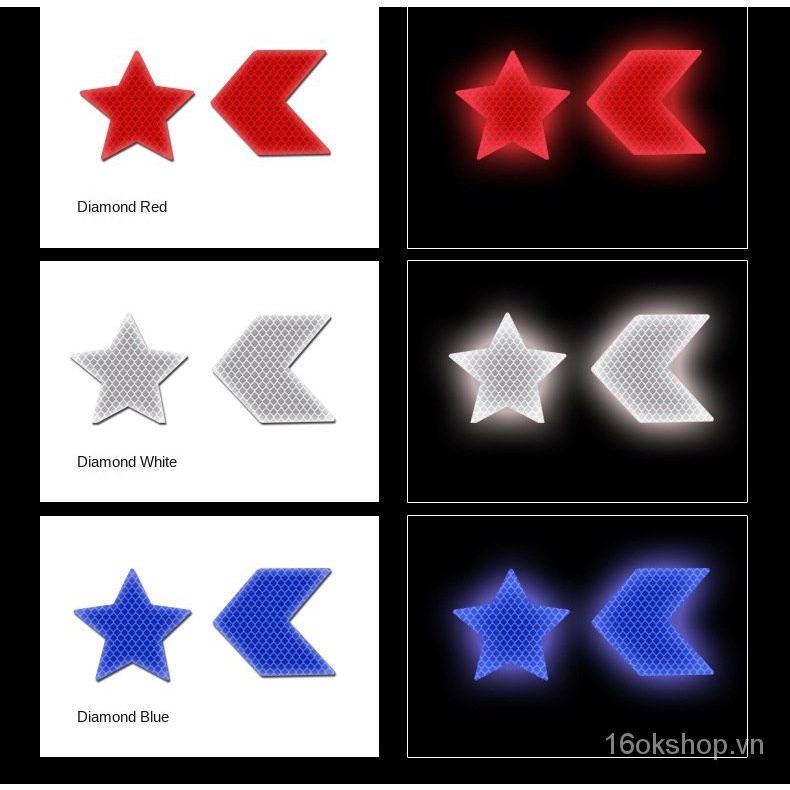 Set 10 miếng dán cảnh báo hướng dẫn hình mũi tên trang trí xe hơi