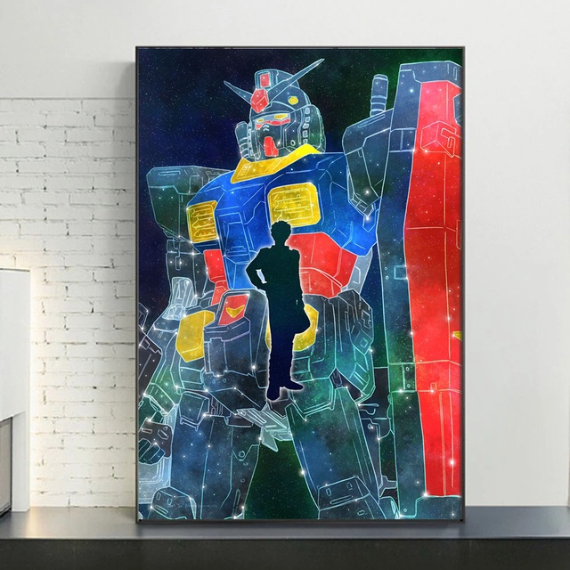 Bộ Tranh Vải Canvas Vẽ Hình Gundam Độc Đáo Trang Trí Nhà Cửa