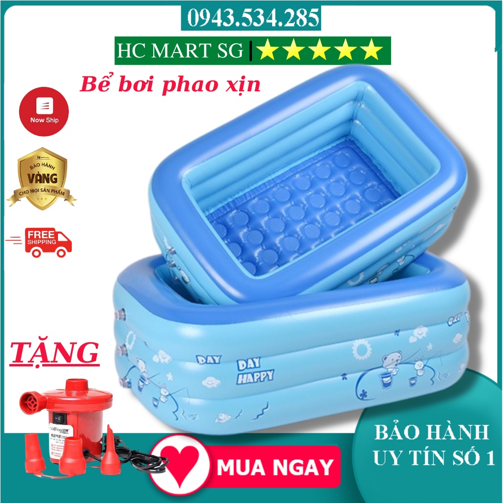 Bể Bơi Trẻ Em Phao 3 Tầng, Hồ Bơi Tắm Cho Bé Dày Dặn, Chống Trơn Trượt An Toàn, Có Thể Làm Bể Bóng -TẶNG BƠM