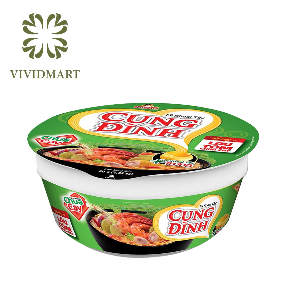 MÌ TÔ CUNG ĐÌNH VỊ THỊT, SƯỜN HEO HẦM MĂNG/ NGŨ QUẢ/ NẤM, TÔM CHUA CAY, BÒ, GÀ, CUA BỂ RAU RĂM – HỘP85G - MICOEM