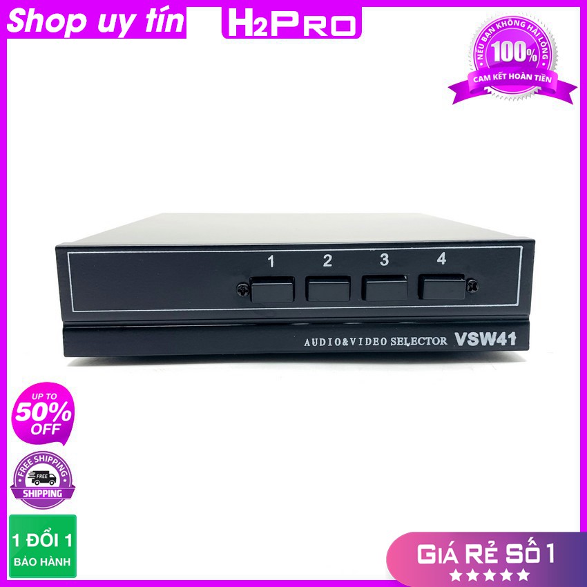 [RẺ VÔ ĐỊCH] Bộ chia tín hiệu av 4 vào-1 ra VSW41 H2Pro, bộ chia tín hiệu audio và video cao cấp