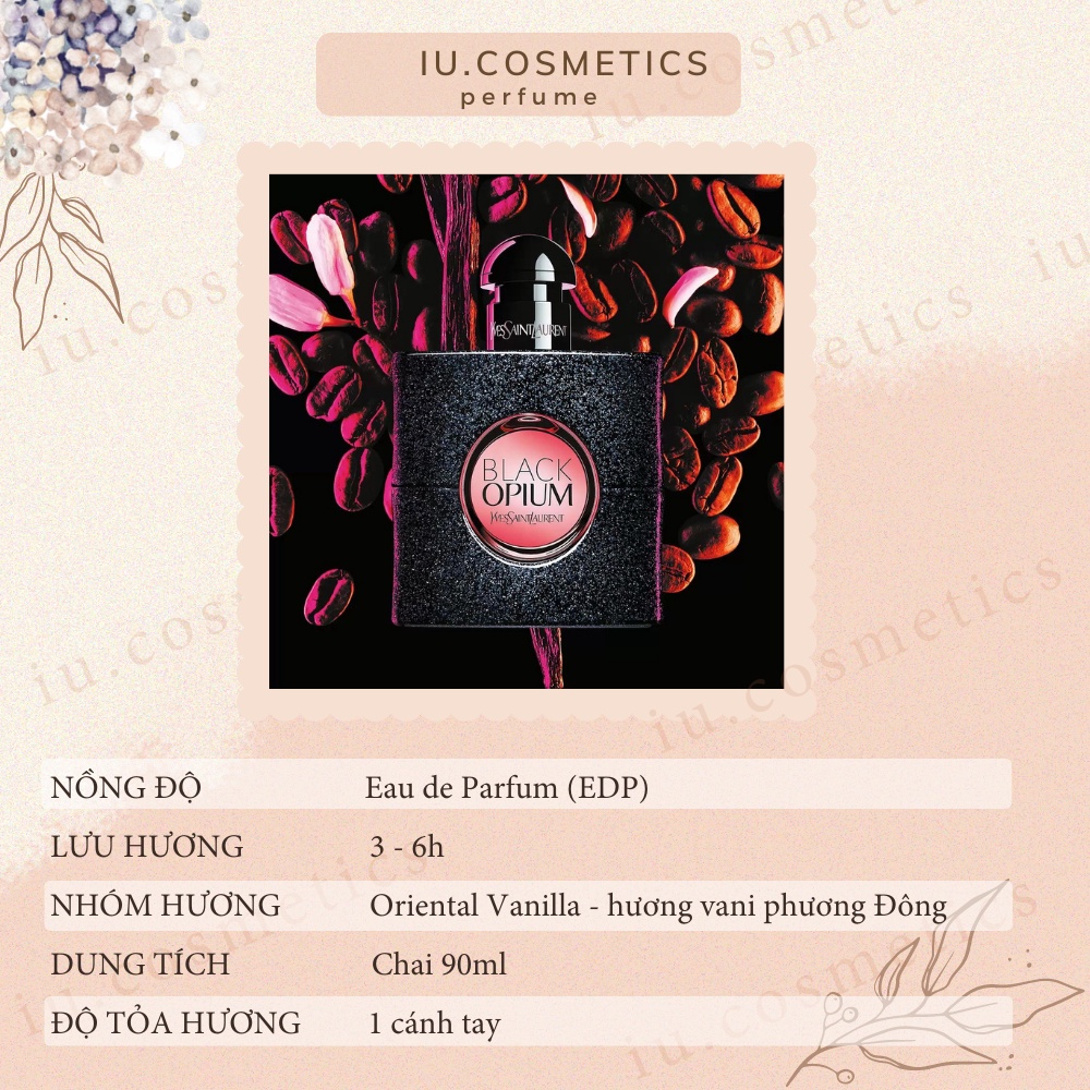 Nước hoa nữ YSL Black Opium EDP 90ml Dầu thơm nữ tính hấp dẫn quyến rũ.