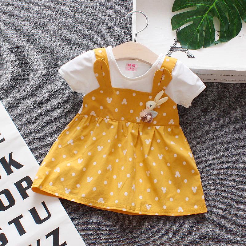 RẺ ĐẸP Váy đầm trẻ em gái, Đầm công chúa cho bé sơ sinh thỏ nơ vải cotton xuất dư đẹp V8quần áo trẻ em áo trẻ sơ sinh