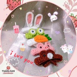 Vòng tay heo, ếch, cà rốt, thỏ, gấu đan len handmade