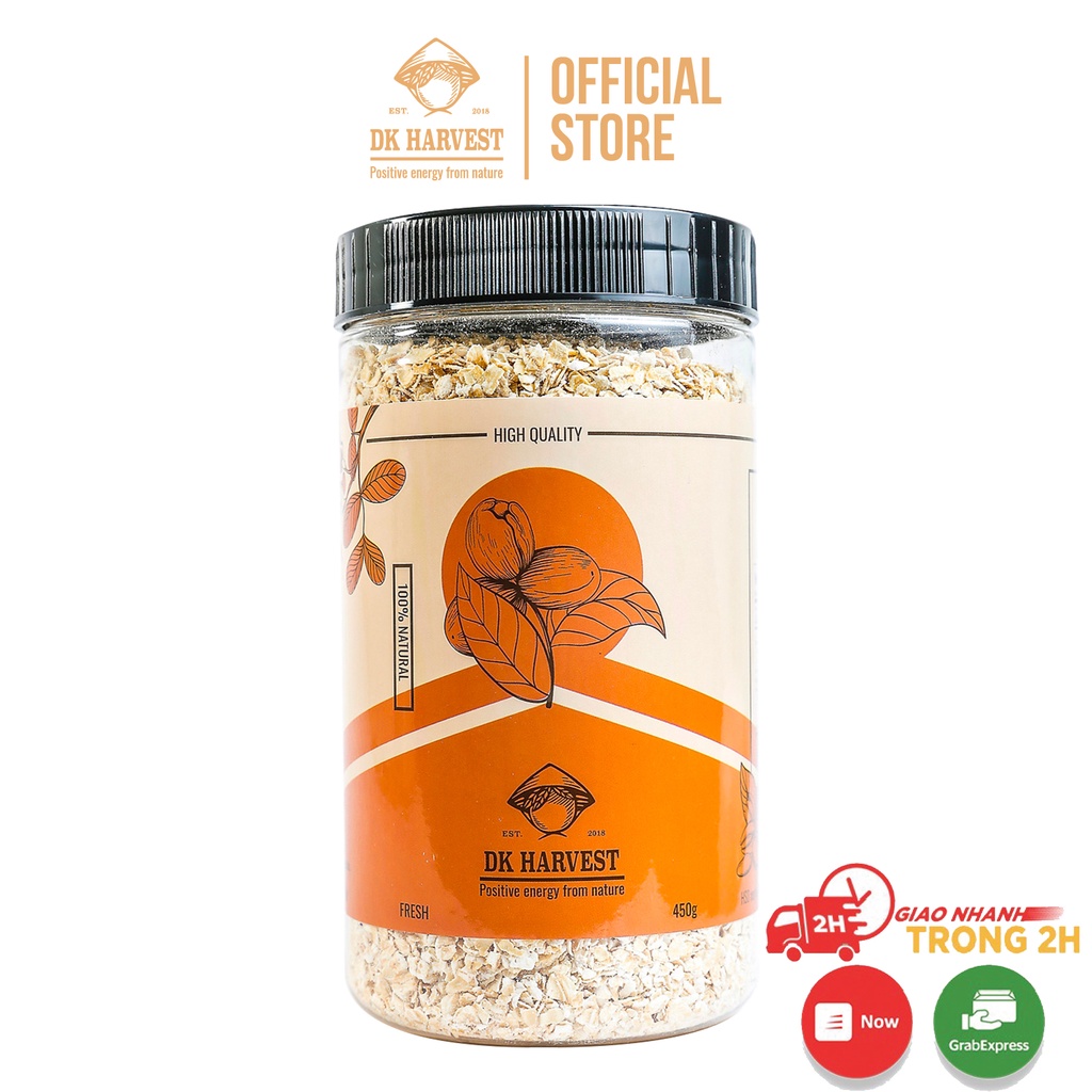 Yến Mạch Cán Nát DK Harvest Nhập Khẩu Úc - Hộp 450g - Yến Mạch Giảm Cân, Yến Mạch Ăn Liền