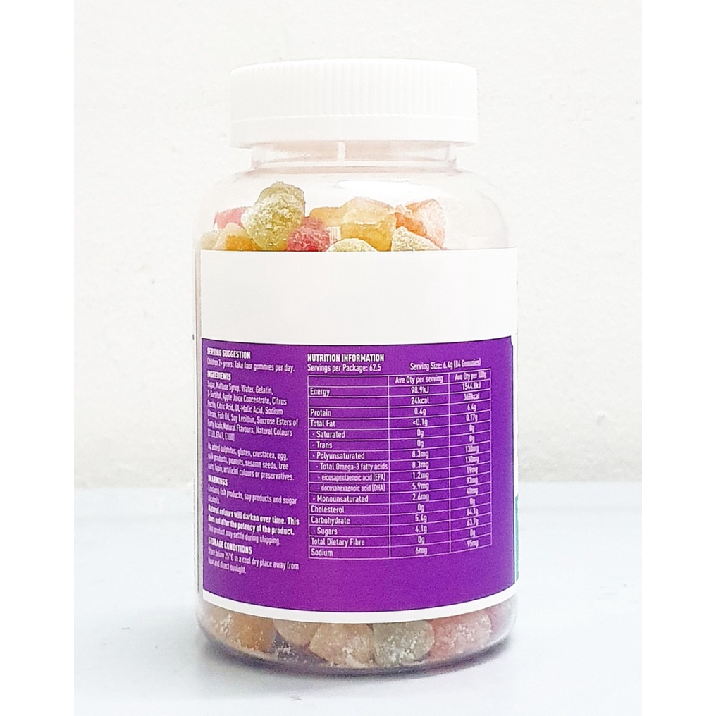 Kẹo dẻo bổ sung Omega3 Kid Gummy Omega3 hãng Healthy Care Úc chai 250 viên