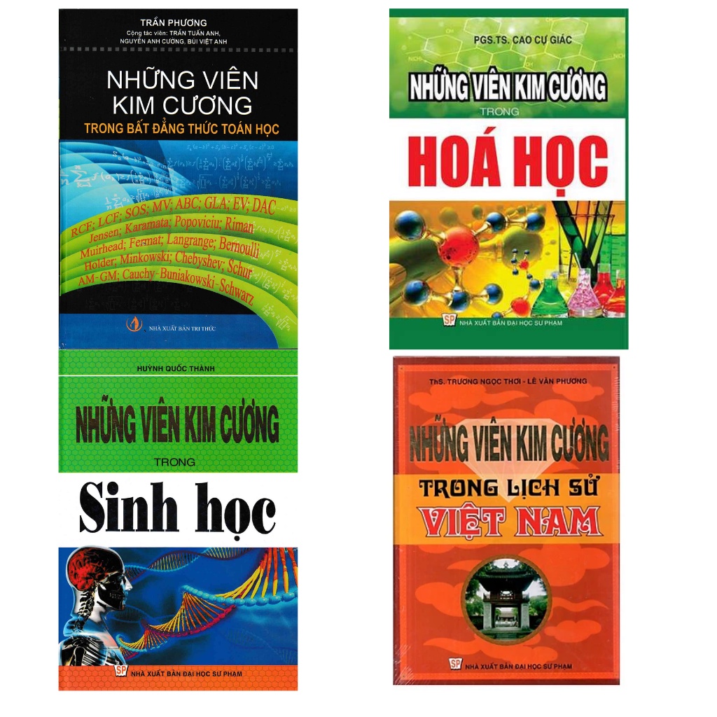 Sách - Combo Những Viên Kim Cương Trong Sinh Học + Toán Học + Hóa Học + Lịch Sử Việt Nam