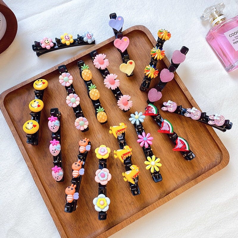 Kẹp tóc mái hai lớp cố định mái tạo kiểu tóc bện xoắn ốc thắt bím 2 lớp K515