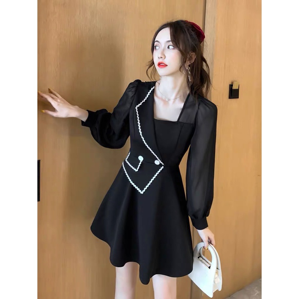 Đầm xoè dự tiệc cổ cách điệu viền mới lạ 2021 cuốn hút - Thời trang VADA - Đ18 | BigBuy360 - bigbuy360.vn