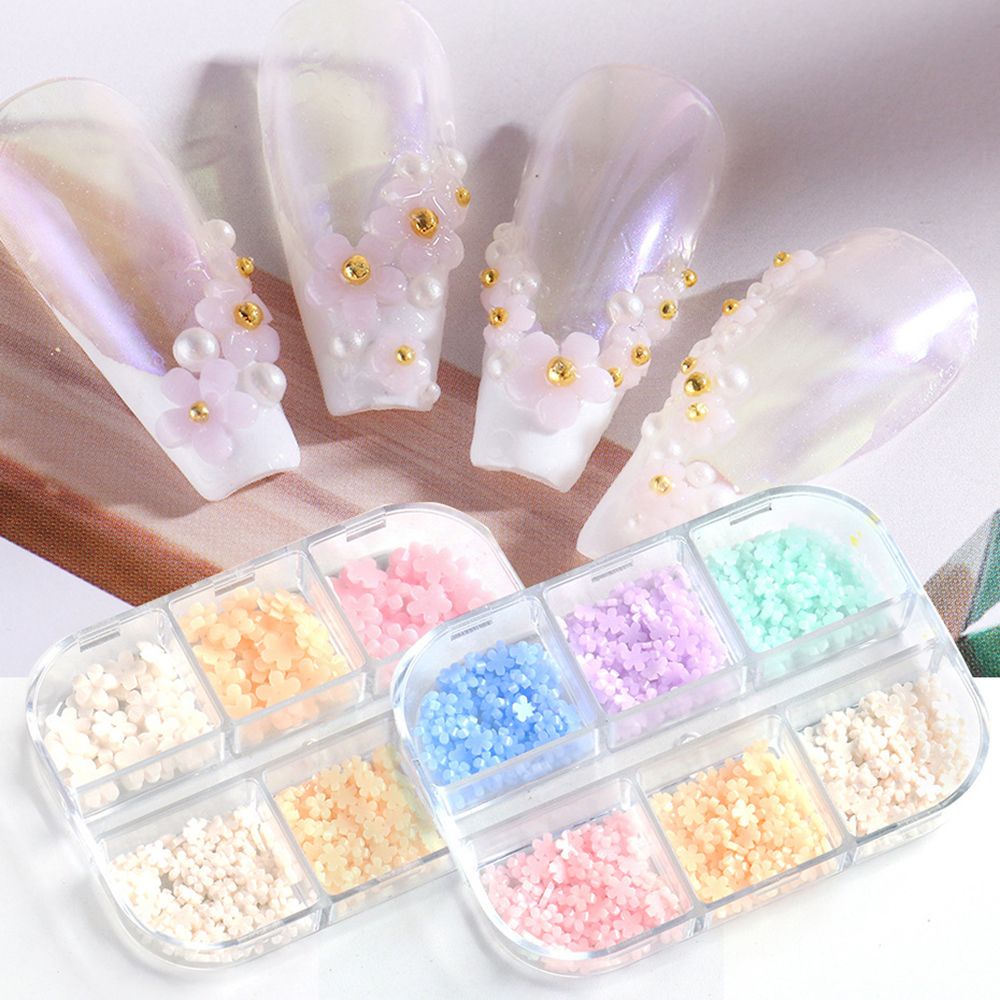 [Hàng mới về] Hộp phụ kiện hoa trang trí móng tay nhiều màu đáng yêu