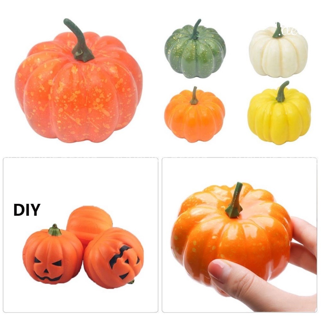 Quả bí ngô giả trang trí bình hoa, decor lễ hội Halloween