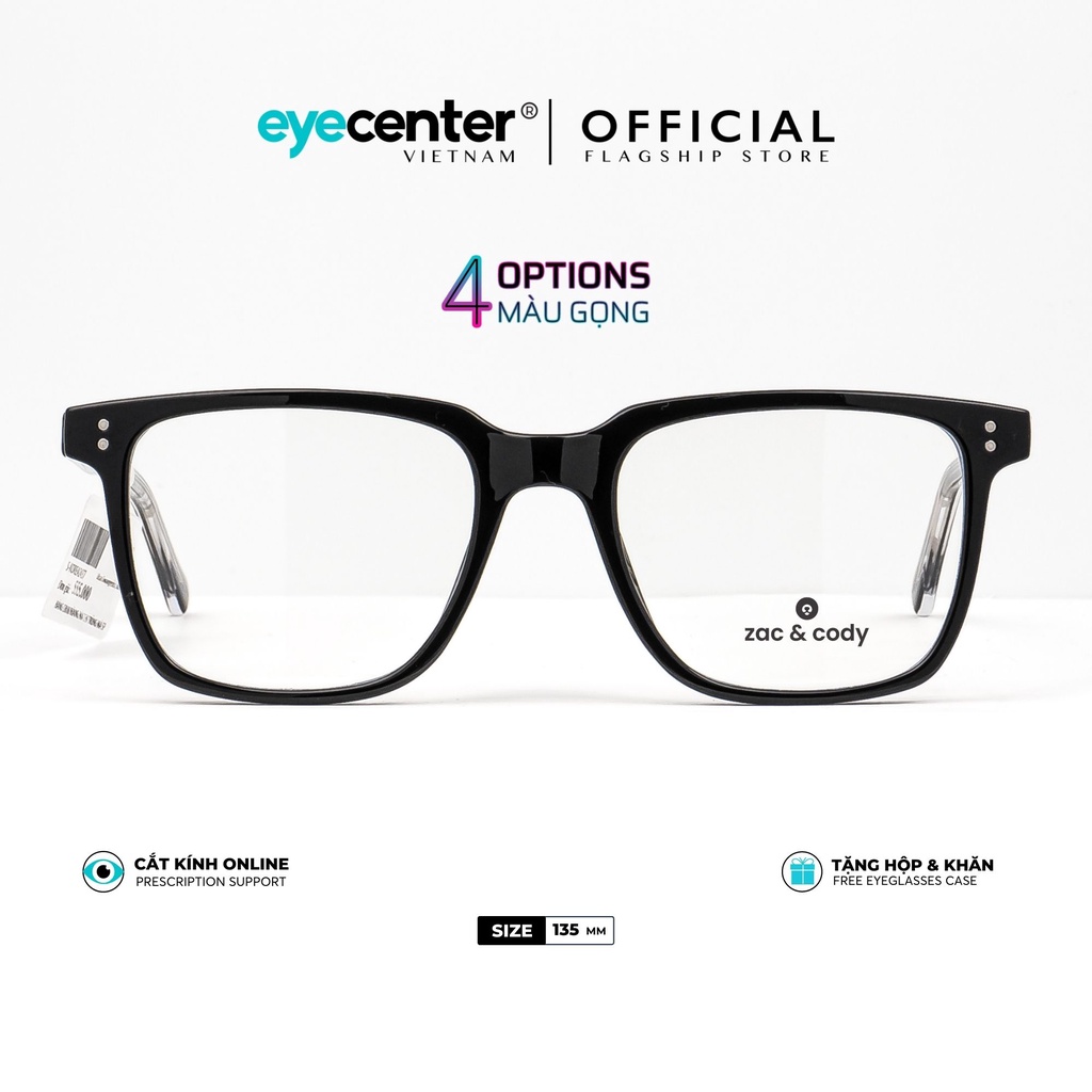 Gọng kính cận nam nữ HANKS chính hãng ZAC & CODY A6-S lõi thép chống gãy nhập khẩu by Eye Center Vietnam