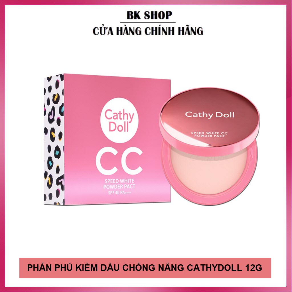 [Date 2024 - Thái Lan] Phấn Phủ Kiềm Dầu Chống Nắng  Cathy Doll Speed White CC Powder 12g