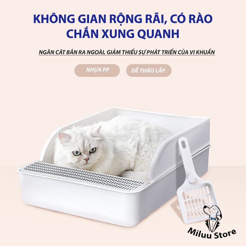 Chậu vệ sinh chó mèo, chậu vệ sinh có rào chắn dành cho thú cưng