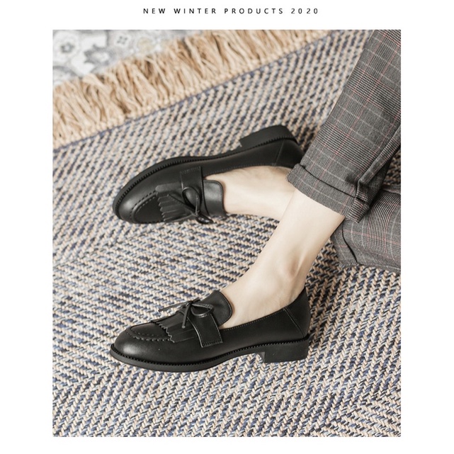 Giày da/ giày lười đế bằng retro Loafers ORDER/ trả order