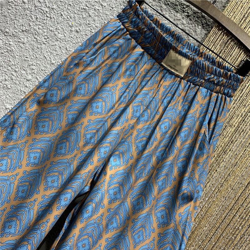 Quần Baggy Lụa Kẻ Sọc Caro Dáng Rộng Co Giãn Thời Trang Mùa Hè Cho Nữ