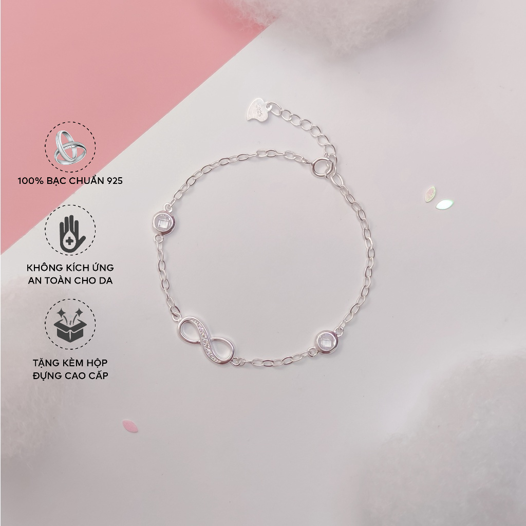 Lắc Tay Bạc Blue Peach Vô Cực V2 LT569