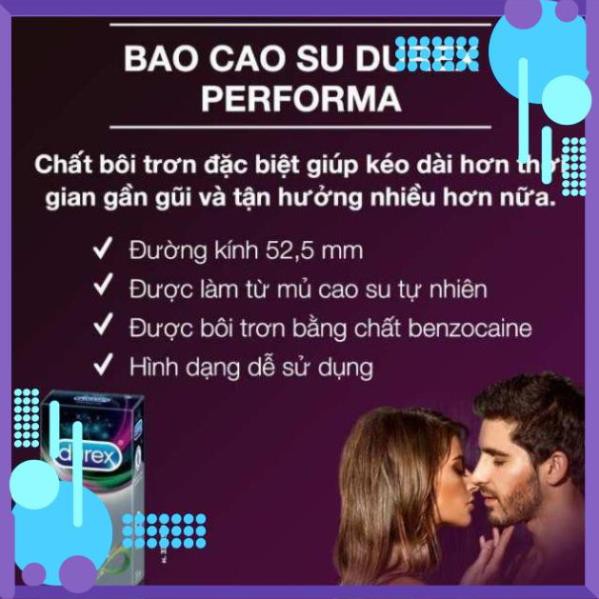 12 Bao Cao Su Durex Performa( Kéo Dài Thời Gian QH ) - Đức An