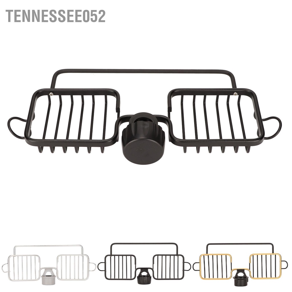 Tennessee052 Kệ lưu trữ vòi bằng nhôm nhựa hai ngăn với thanh treo khăn cho phòng tắm nhà bếp bọt biển