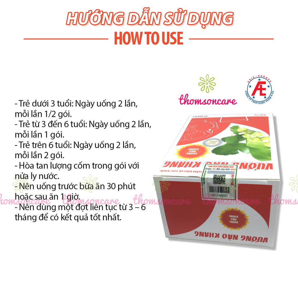 Vương Não Khang giúp tăng cường trí tuệ cho bé Hộp 30 gói - Cốm trí não, giúp bé tập trung, giảm tăng động